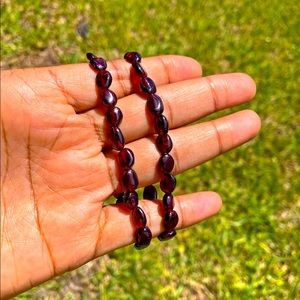 tiny garnet freeform bracelet